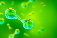 Molécula de gas hidrógeno verde H2