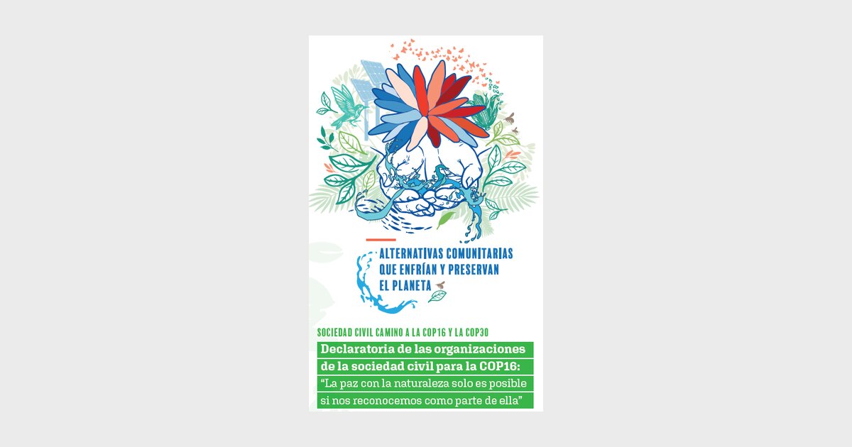 Declaratoria de las organizaciones de la sociedad civil para la COP16