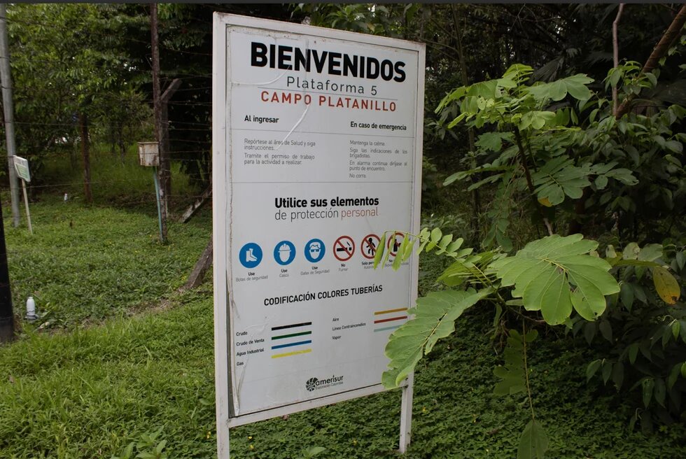 Avisos informativos de la plataforma 5, Campo Platanillo, Putumayo
