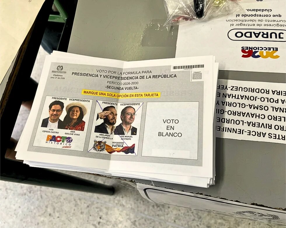 Tarjetón elecciones presidenciales Colombia 2026